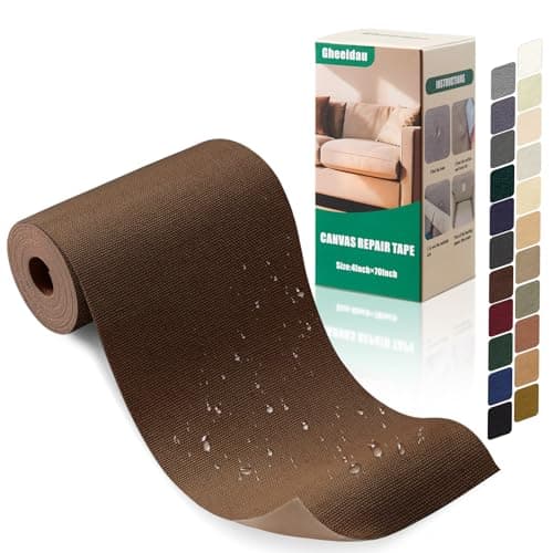 Gheeidau Canvas Repair Tape 470 Inch Waterproof SelfAdhesive Fabric Repair Patch for Repairing Boat CoversTentsPatio UmbrellasCar SeatsLuggageSofasDark Brown