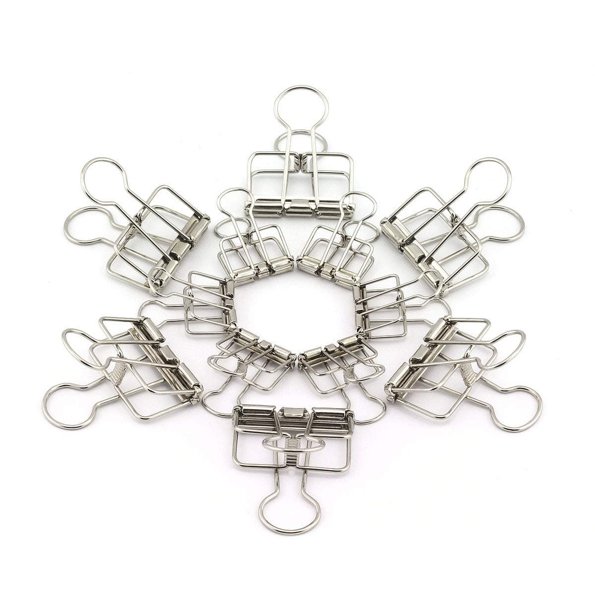 RuiLing 40Pack Multipurpose Metal Wire Binder Clip Set20pcs 225 Inch 20pcs 157 Inch Paper Metal Clipsfor Home Office Supplier School Accessories Silver