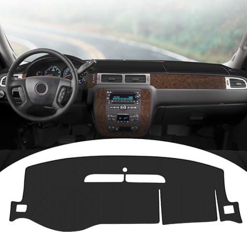 FIILINES Dash Cover for 2007-2014 Chevy Chevrolet Tahoe Suburban/GMC Yukon XL, 2007-13 Chevy Avalanche Silverado 1500 2500 3500 LTZ/GMC Sierra SLT Denali,Dashboard Mat Passport Accessories Dash Cover