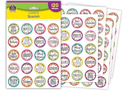 Teacher Created Resources Confetti Spanish Stickers