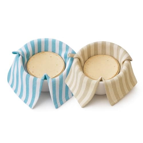 Värde® 2 PC Double Layer Roti Wrap/Chapati Cover–Premium Cotton Cloth for Roti, Paratha, Phulka, Hot Case | Kitchen Chapati Cloth with Flaps | Soft & Durable Cotton Seed Fabric (Blue&Beige, Pack of 2)