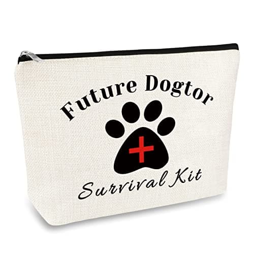 Future Doctor Gift Makeup Bag Vet Tech Gift for Women Veterinarian Gift Cosmetic Bag Dog Doctor Birthday Graduation Gift for Veterinarian Veterinary Technician Dog Animal Doctor Make Up Pouch