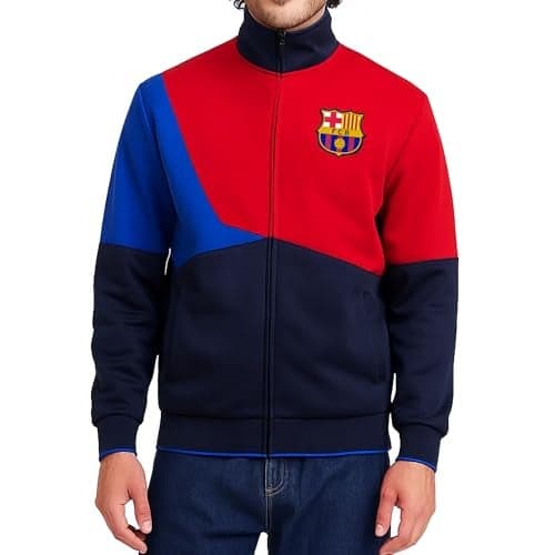 Icon Sports Officially Licensed FC Barcelona Soccer Track Jacket - Unisex Adult - FCB55TJ Navy XL