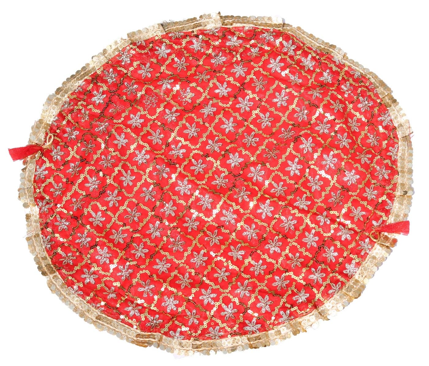 OSI OneStoreIndia Handmade Traditional Designer Pooja Thali Cover Thali Cover Cloth (2 In 1 Cover Cum Potli) Shagun Thali Cover, Thali Cover Cloth |Thali Cover - 2