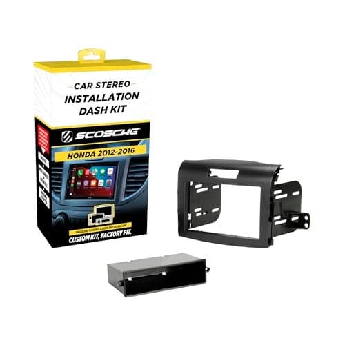 Scosche HA1714B Double DIN or Single DIN with Pocket Radio Installation Dash Kit Compatible with 2012-2016 Honda CR-V Vehicles - Aftermarket Car Stereo Install Kit Radio Bracket - See Fit Guide Image