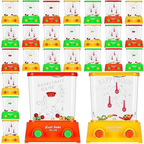 Lewtemi 60 Pcs Water Ring Toss Handheld Game Bulk Retro Pastime Games Handheld Toys Party Favor Basketball Fun Gift Without Water