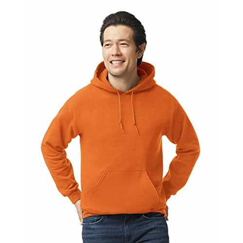 Gildan Adult Fleece Hoodie Sweatshirt, Style G18500, Multipack, Safety Orange (1-Pack), Large