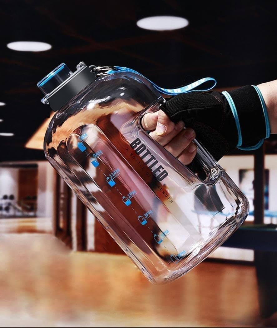 Drofail Unbrecable 2.5 Liter Water Bottle with Times to Drink,Leakproof BPA Free & Time for Gym Office School Home –(Multicolor) (Transparent)