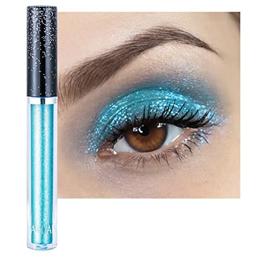DekRion GlitterEyeshadows Liquid Eyeshadows Longlasting MetalsGlossSparkling Silver Gold Highpigmented Colorful GlitterEyeShadows08LightBlue