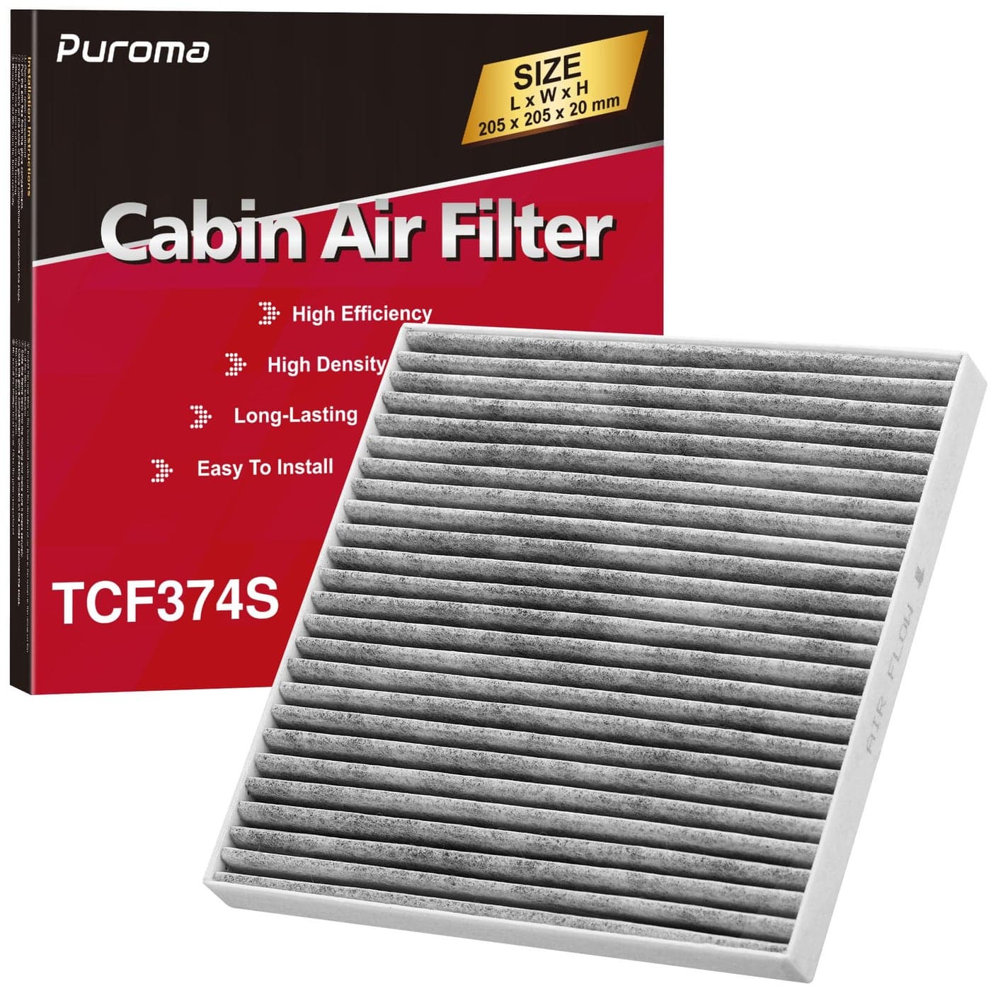 Puroma Cabin Air Filter with Activated Carbon Replacement for CP374 CF10374 CAF1765 CAF7765 Tacoma Dodge Dart Pontiac Vibe 87139YZZ09 and 8850804010 Chrysler 68164981AA