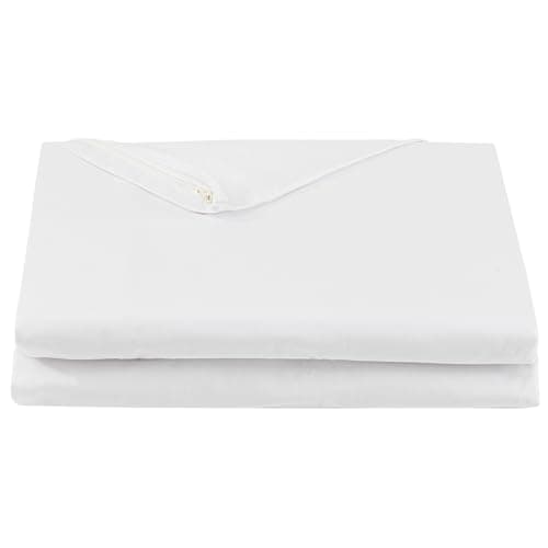 FULI 100% Cotton Zippered Futon Cover, Japanese Futon Mattress Cover, Shikibuton, Made in Japan (Twin XL, Pure White)