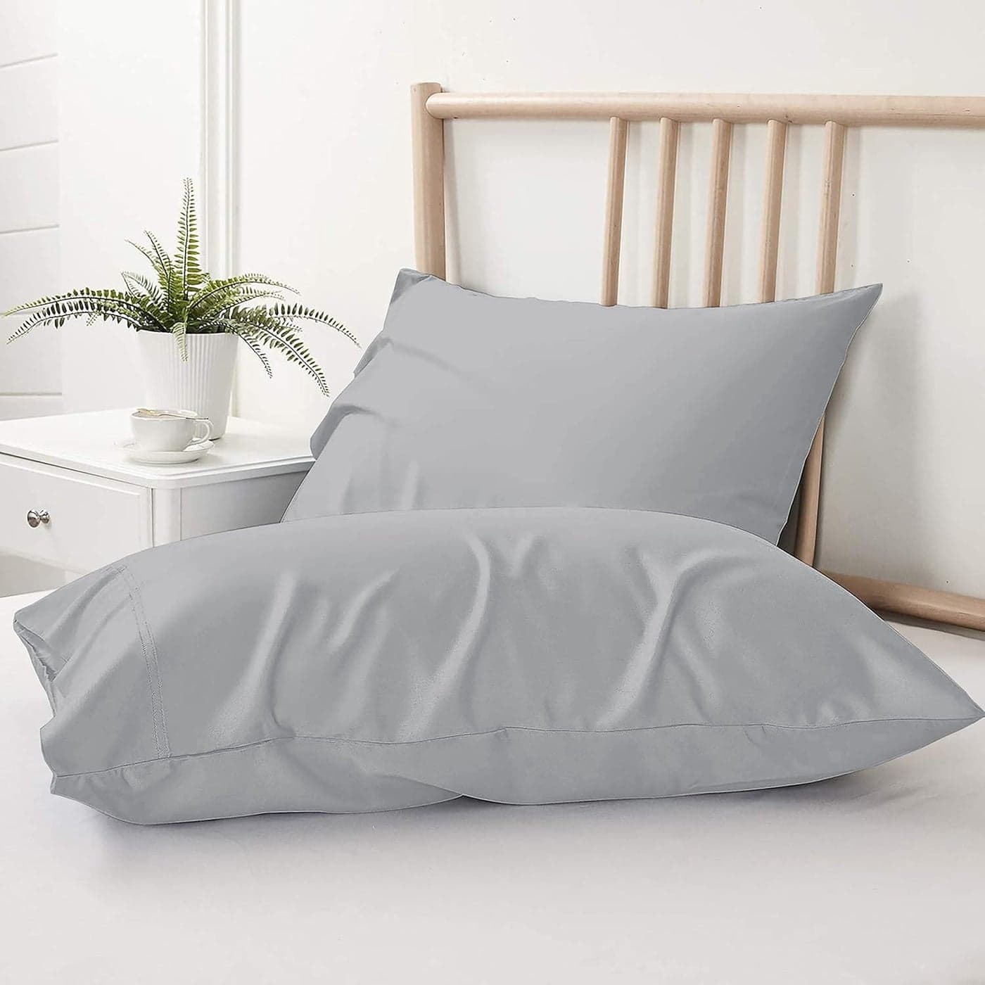 Day Care 400 TC Super Soft 100 Egyptian Cotton Pillow Covers 20x36 Machine Washable Cotton Pillow Covers Breathable Hypoallergenic Fabric Set of 2 20x36 inch Silver Grey