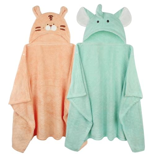 FUBANRAY Toddler Towels with Hood Kids Towels Bath Baby Hooded Towel for Kids 05 Years 2Pack Soft Absorbent Baby Bath Towel Hooded Toddler Bath Towel Thick 50x32