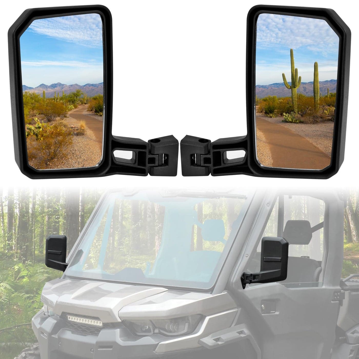 SAUTVS Adjustable Side Mirrors for CanAm Defender Wider Convex Side Rearview Mirrors for CanAm Defender HD5 HD7 HD8 HD9 HD10 20162025 Accessories 2PCS Replace 715008100