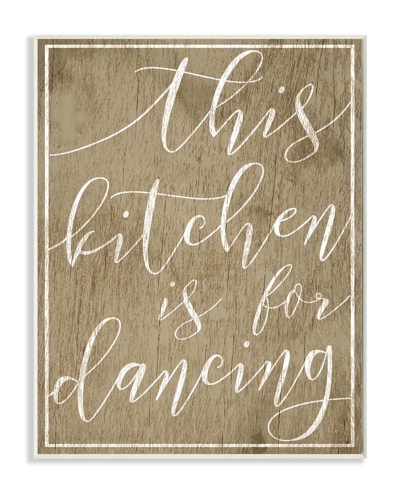 Stupell Industries This Kitchen is For Dancing Wall Plaque Art, 10 x 0.5 x 15, Multi-Color