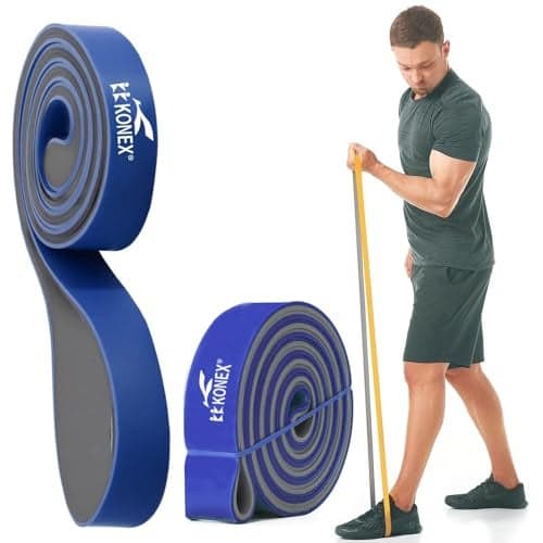 Konex Heavy Resistance Band for Men & Women | Durable Natural Latex Stretch Band (30-45 Kg) for Back & Full Body Workout | Ideal for Home, Gym, Fitness, Yoga, Stretching & Toning Exercises - Blue