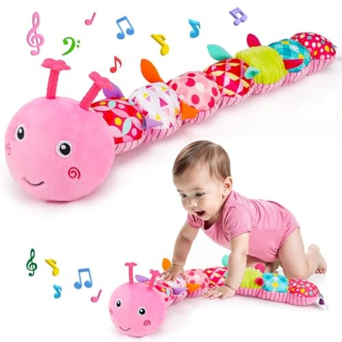 Baby Tummy Time Toy 06 Month Musical Stuffed Animal Plush Caterpillar Toy for Infant 612 Month Teething Sensory Toy with Crinkle Rattle for Babies 036 Month Newborn Toys for Boy Girl Birthday Gift