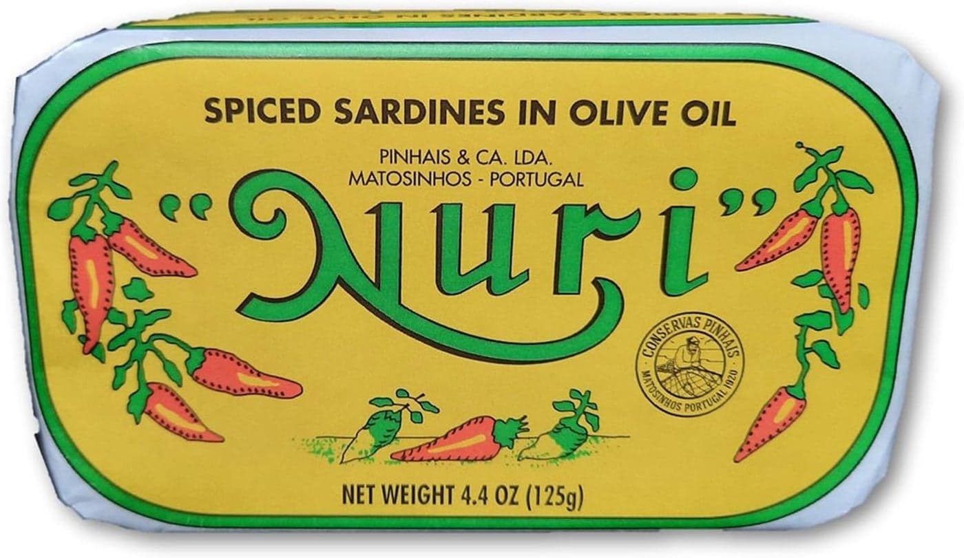 NURI Portuguese Sardines in Spiced Olive Oil - 4 Pack (4.4 oz cans)