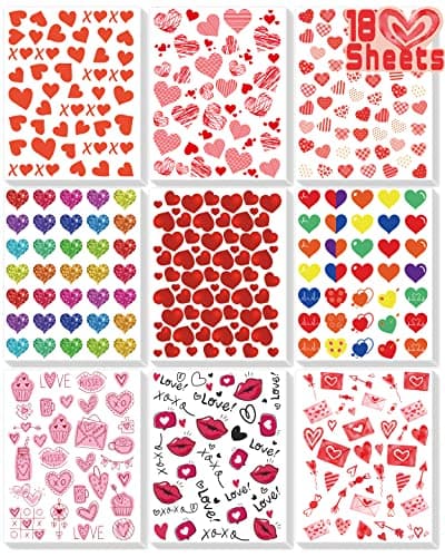 LINAYE Valentines Stickers for Kids 400PCS Cute Valentines Love Stickers for Cards Envelopes Craft Scrapbooking Valentine Day Party Favors Supplies for Girls Boys