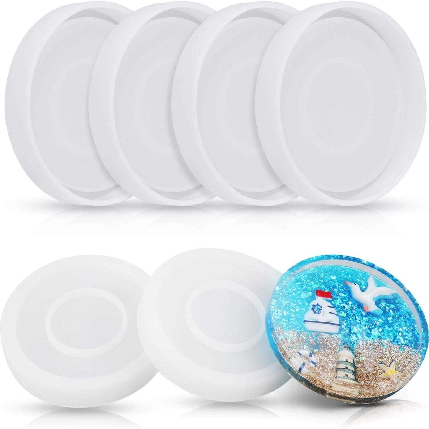 DIY Round Coaster Mold Big Silicone Epoxy Resin Casting Molds for Coasters Cement 393 Inches 10 cm in Diameter