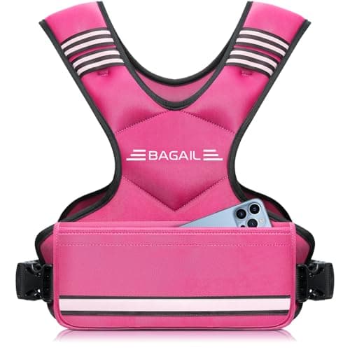 BAGAIL Adjustable Weighted Vest for Women 410lb Comfortable UNeck Rucking Vest with 6 Removable Weights Storage Pocket and Reflective Strips for Walking Jogging Weight Loss Home Workouts