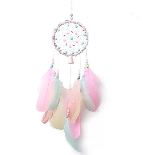 Tellpet Dreamcatcher Handmade Dream Catchers for Bedroom, Girls Gifts, Pink Colorful Feather