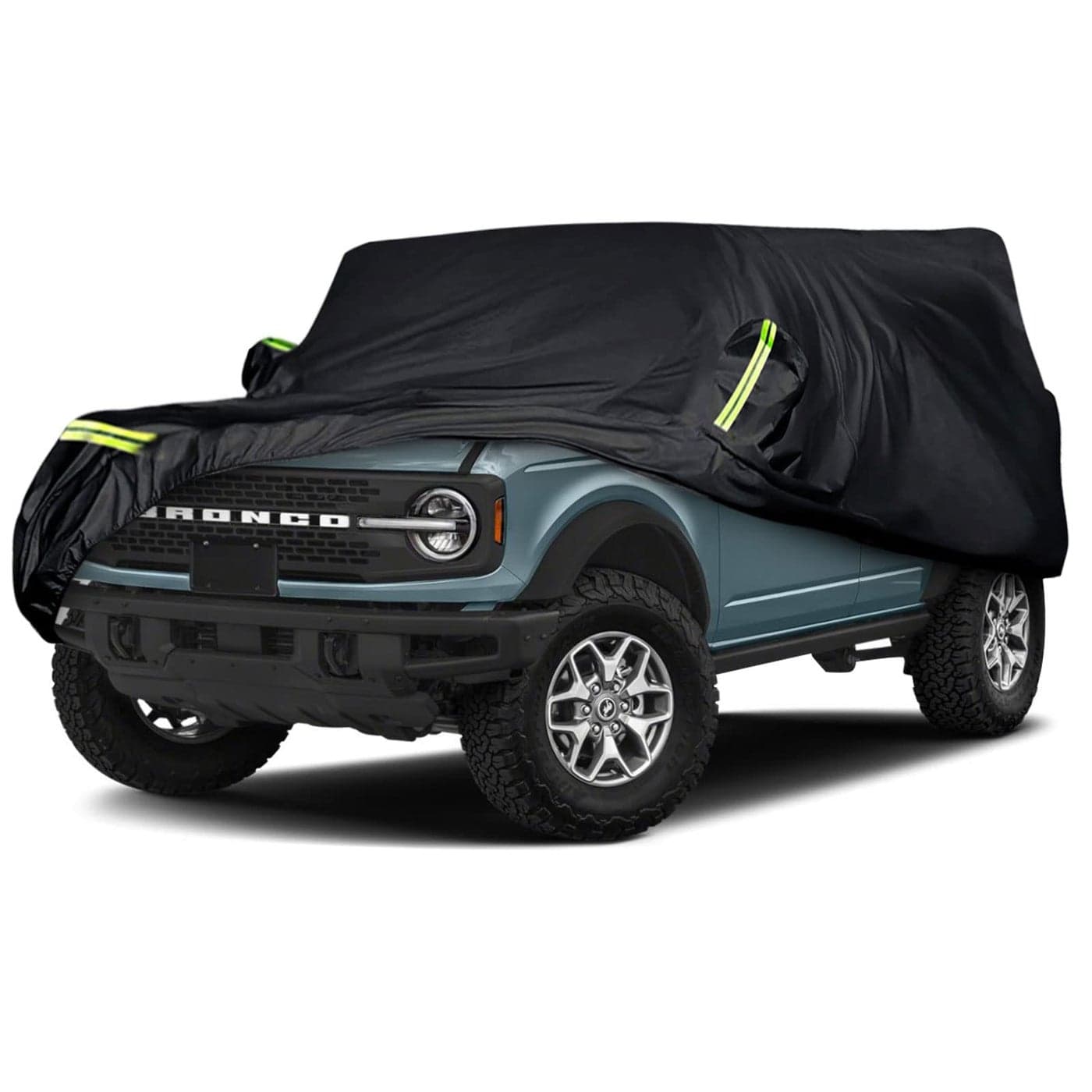 Waterproof Car Covers Replace for 20212024 Ford Bronco 4 Door 6 Layers All Weather Bronco Car Cover with Zipper Door Windproof Bands for Snow Rain Dust Hail Protection 4 Door