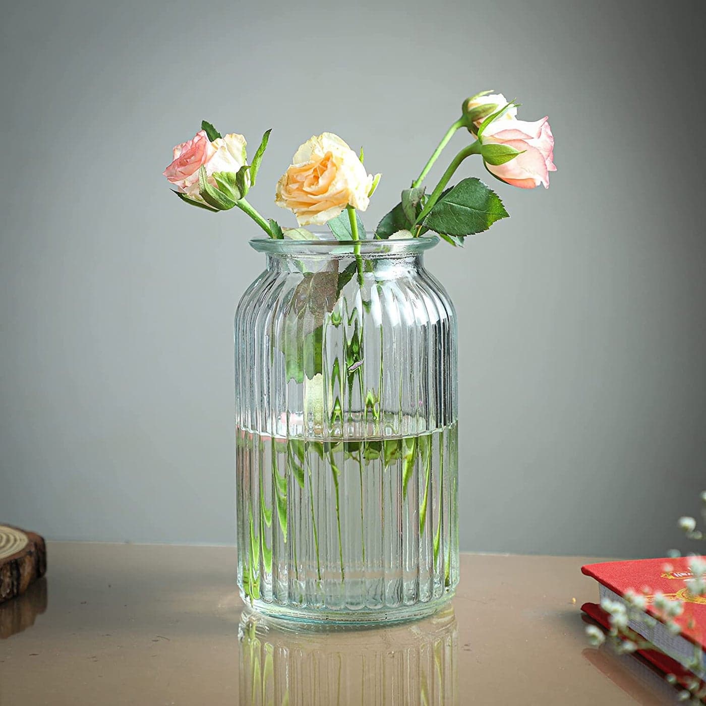 ZEBE Clear 75 Inch Tall Glass Flower Vases Bulk Plant Vases1 Pack Modern Flower Vases for Home Dcor Modern Decorative Vase for Centerpiece Living Room Office Wedding or Gifts