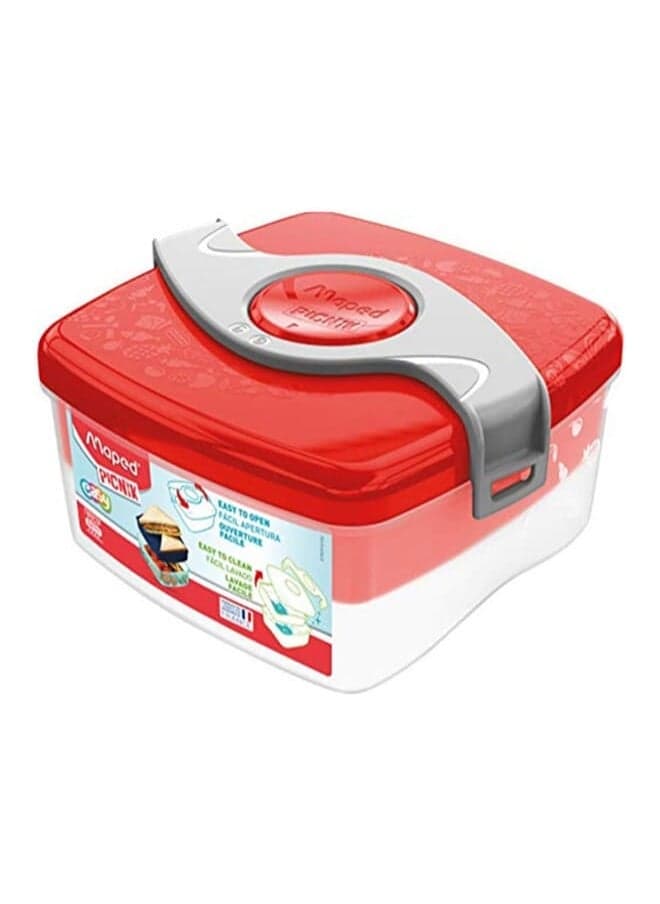 2In1 Picnic Origins Lunch Box Grey/Red/Cle