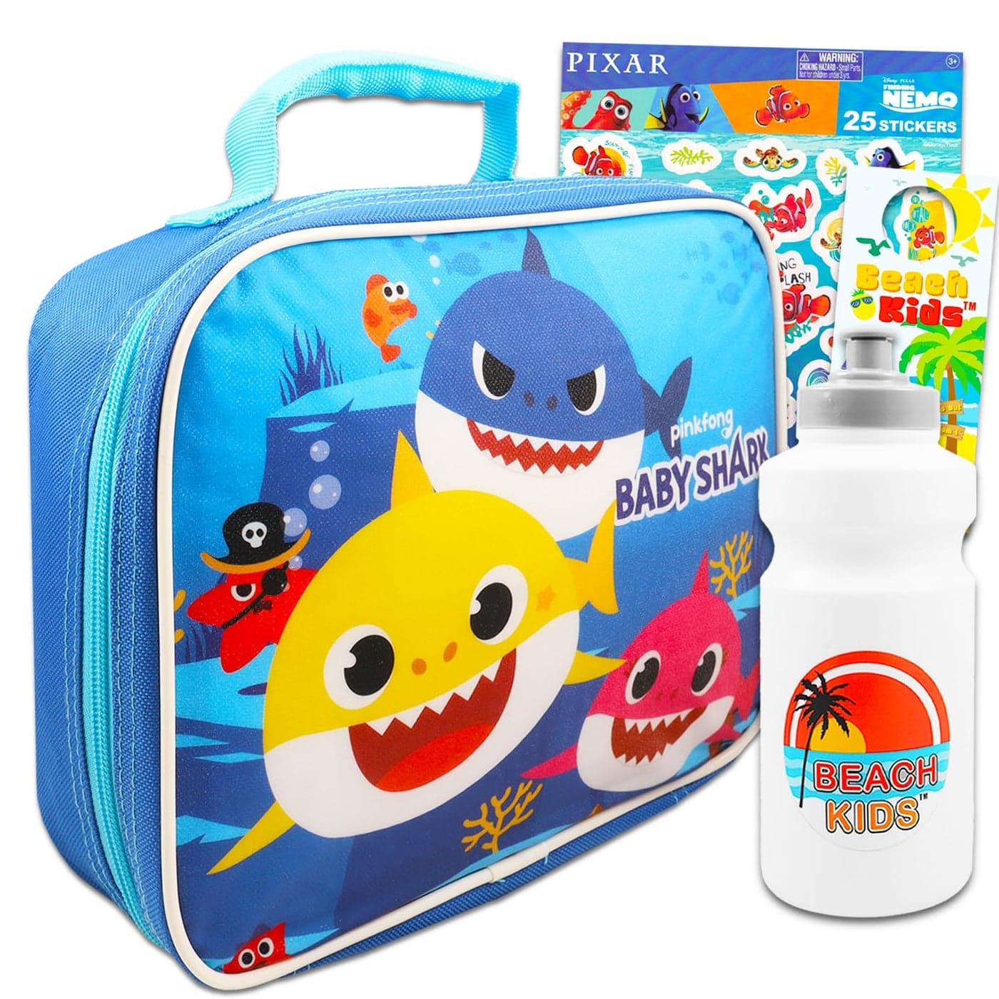Baby Shark Lunch Box Set Bundle Includes Insulated Baby Shark Lunch Bag Plus Water Bottle Stickers More School Supplies for Kids