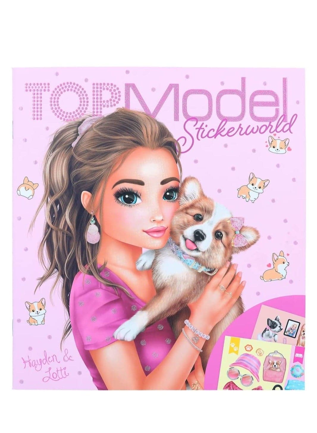 Corgi Sticker World Book with 20 Background Pages