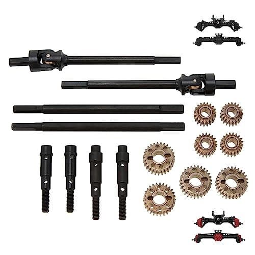 MEUS RACING Universal CVD shafts and Gears for MEUS Nylon Portal Front and Rear Axles for Axial SCX10 SCX10 II 1/10 RC Model Car Upgrades Pasrts