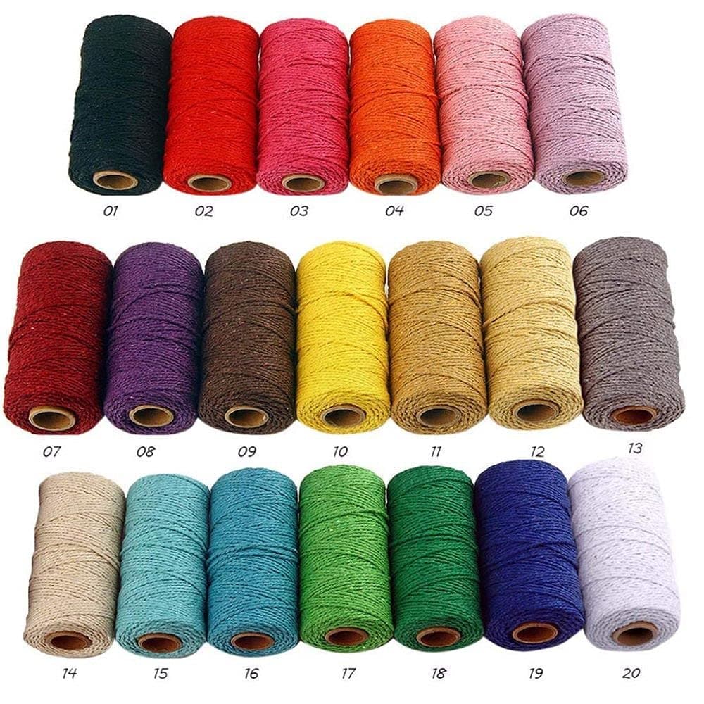 Diy Crafts 14854 Twisted Cord Rope Crafts Macrame Artisan String for Gardening Crafts Bundling Ropes, Pack of 100 Mtr 100x1 20 (Multicolor)