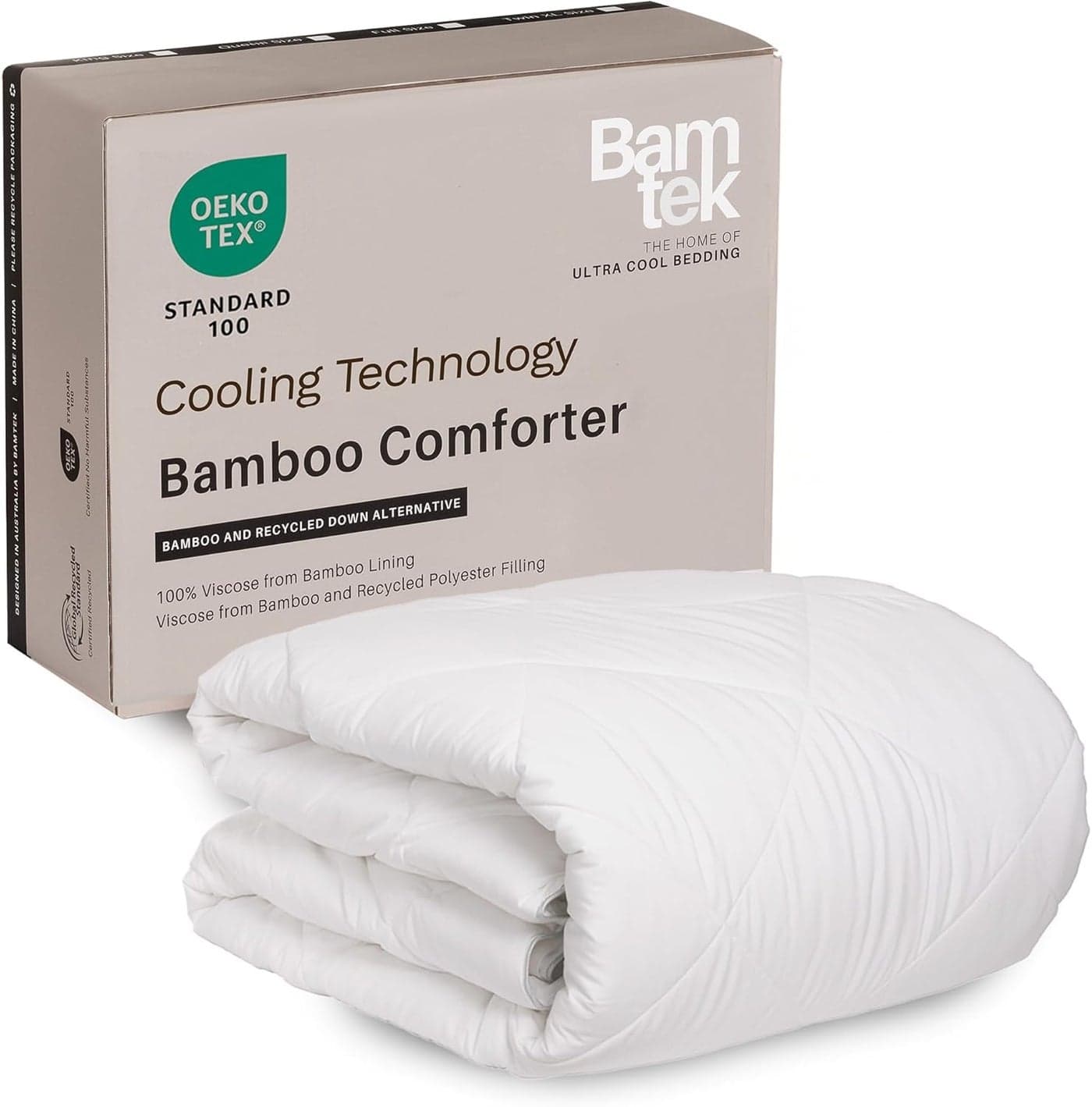 Bamtek 100 Viscose Derived from Bamboo Comforter Cooling Comforter Duvet Insert Breathable Extra Fluffy Lightweight Comforters King Size