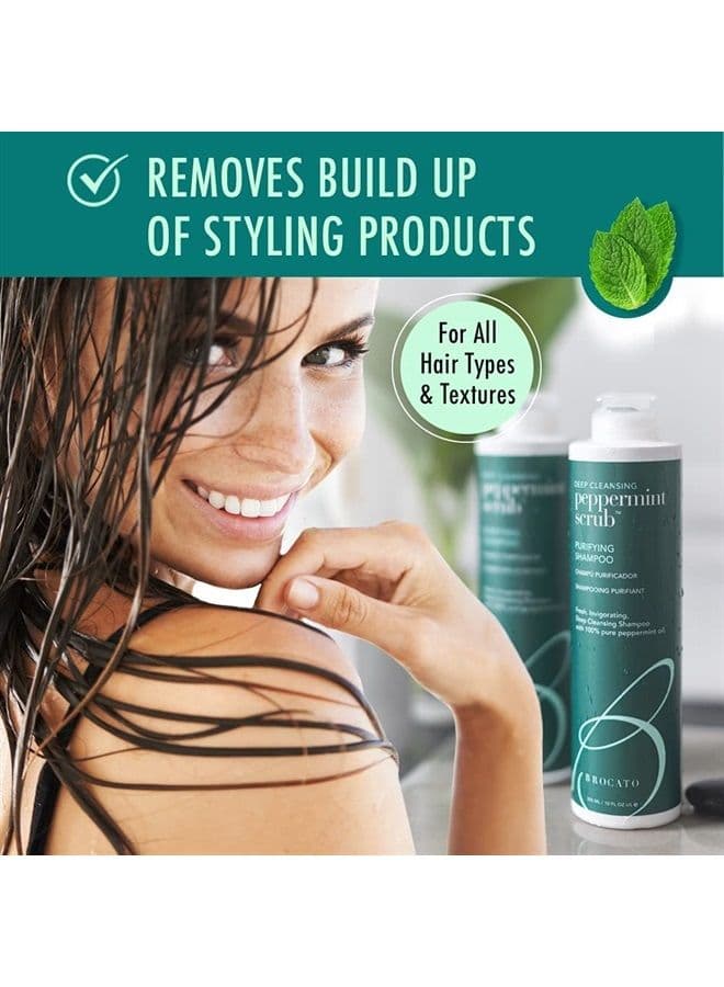 Peppermint Scrub Purifying Shampoo, Deep Cleansing, 10 Oz. | Fresh, Invigorating, & Lightweight with Pure Peppermint Oil | Ideal for Oily to Normal Hair Types | Sulfate & Paraben Free