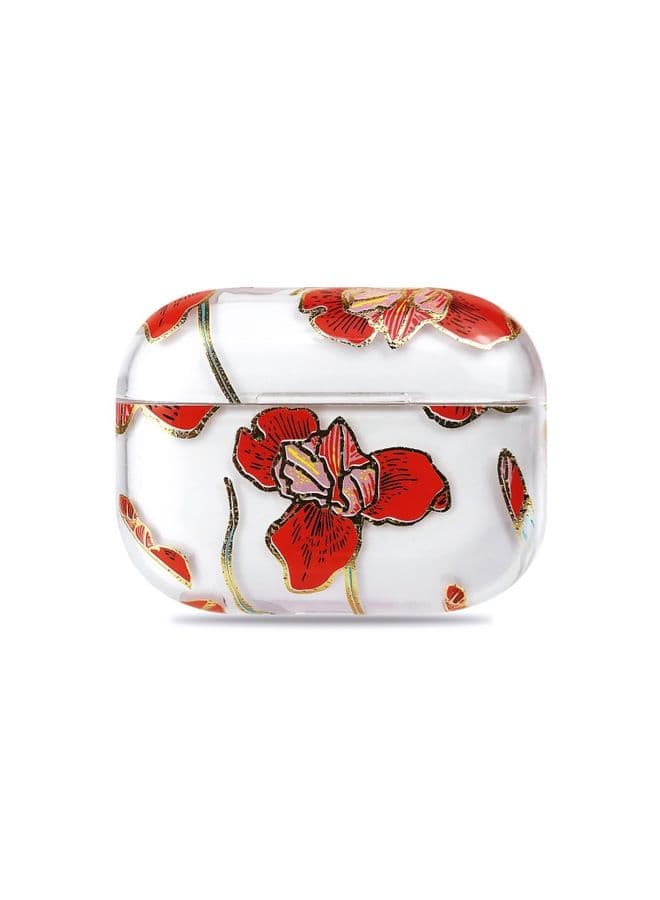 Case Cover 2 PCS Bronzing Wet Sticking Hard Shell Protective Case For AirPods Pro Rose