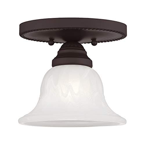 Livex Lighting 1530-07 Edgemont 1-Light Ceiling Mount, Bronze