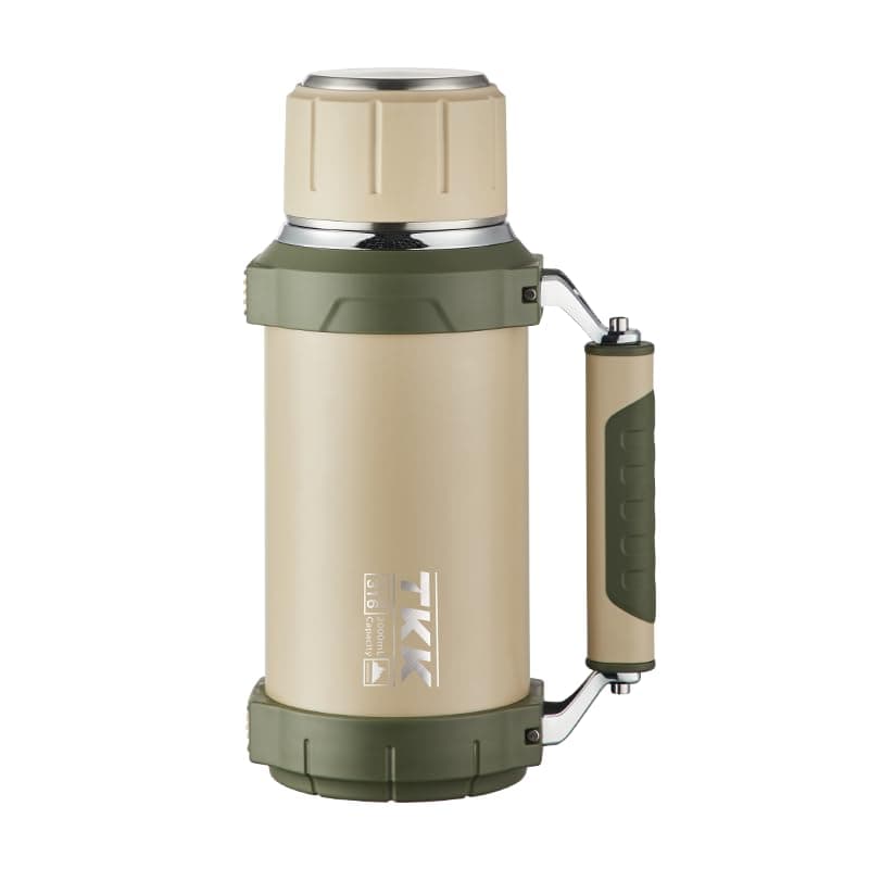 2QT 64oz Vacuum Insulated Stainless Steel Bottle Large Coffee Thermoses for Hot Drinks With Cup Handle Keeps Liquids Hot And Cold For Up To 24 For Outdoor Gathering Camping