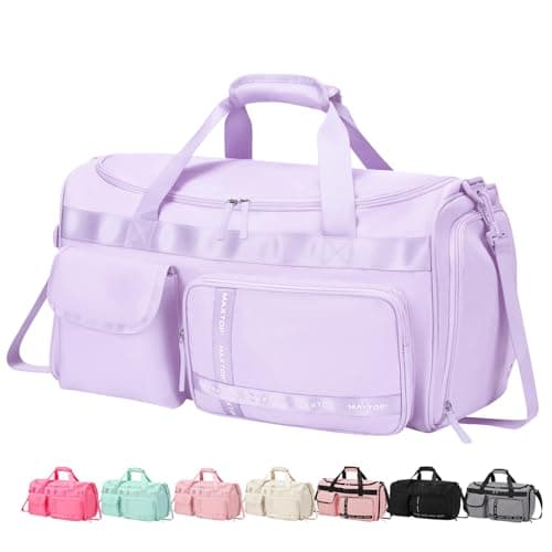 MAXTOP Lavender Gym Bag for Women Stylish Yoga Tote Travel Duffle Bag with Shoe Compartment Large Capacity Workout Bag for Pilates Dance Travel
