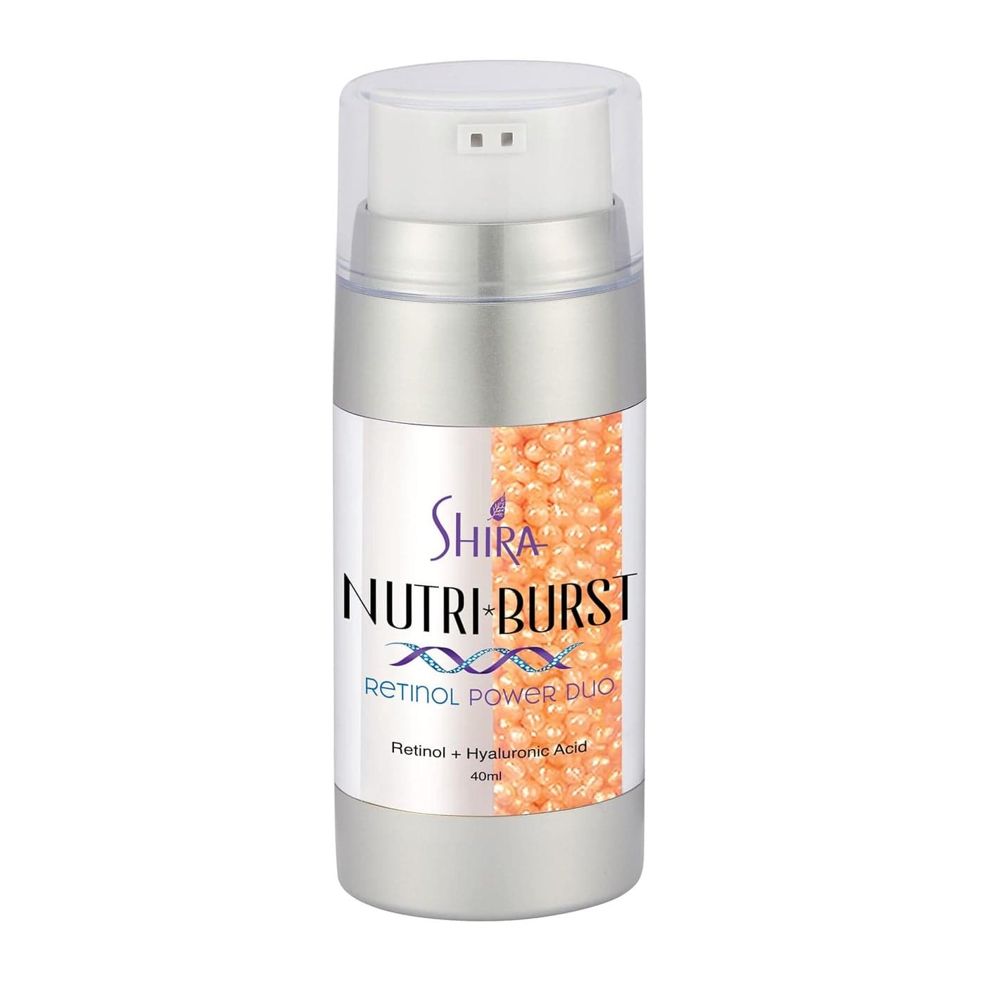 Shira (40 ML) Nutriburst Retinol Power Duo Ordinary Hyaluronic Acid Serum For Skin, Retinol Helps In Collagen Production For Smoother Skin, Anti Aging Serum For Skin Firming, Fine Line And Hydration.