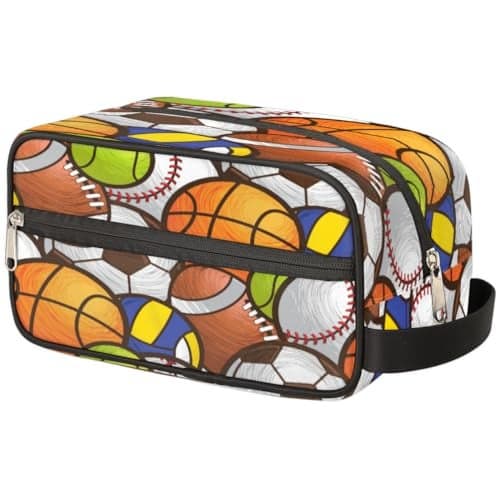 SinSenMa Sport Ball Travel Cosmetic Bag for Boy MenHanging Toiletry BagWaterproof Makeup BagApproved Hygiene Bag Shave Dopp Kit Organizer for Toiletries Shower Bathroom Carryon Accessories Gifts