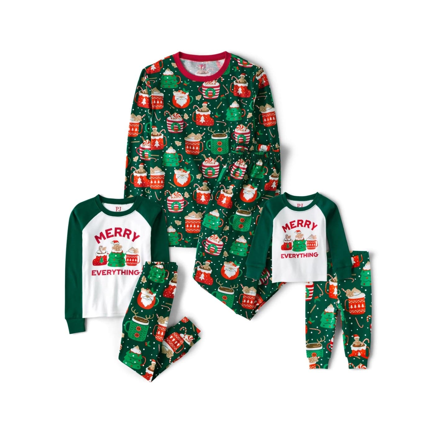 The Childrens Place Baby Family Matching Christmas and Holiday Pajama Sets Cotton Coco Mugs XSmall Adult