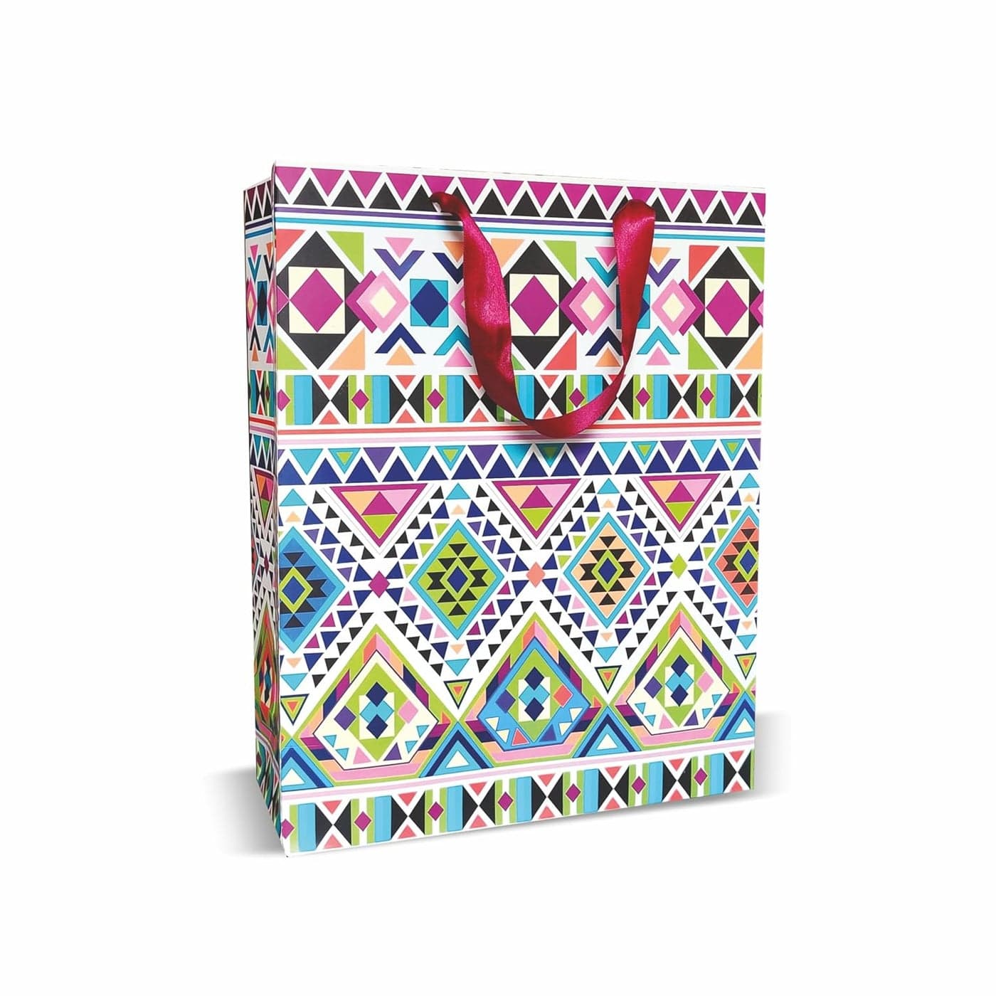 VESTTA ELEGANCE REDEFINED Paper Gift Bags Large 1175 X 5 X 15Inches Geometric Design Vibrant Colours Matt Lamination For Birthdays Diwali Christmas Weddings With Tags10 countMulti Coloured