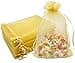 Jexila 100PCS Gold Organza Bags 5X7 inches with Drawstring Jewelry Pouches Mesh Gift Bags for Wedding Party Favor Baby Shower Small Candy Gift Bags