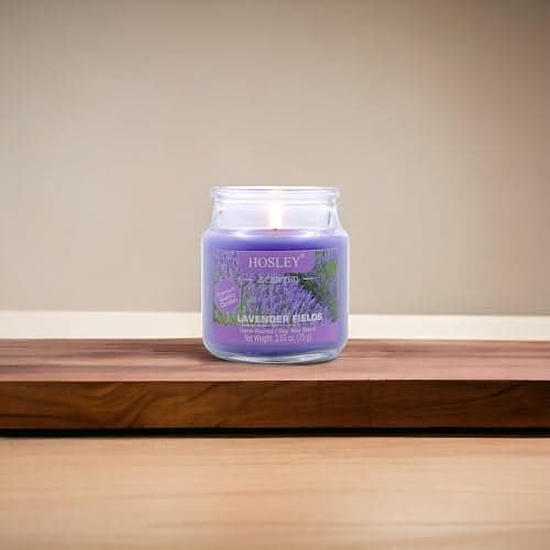 Hosley Lavender Fields Highly Fragranced, 2.65 Oz Wax, Jar Candle (G65243_Purple)