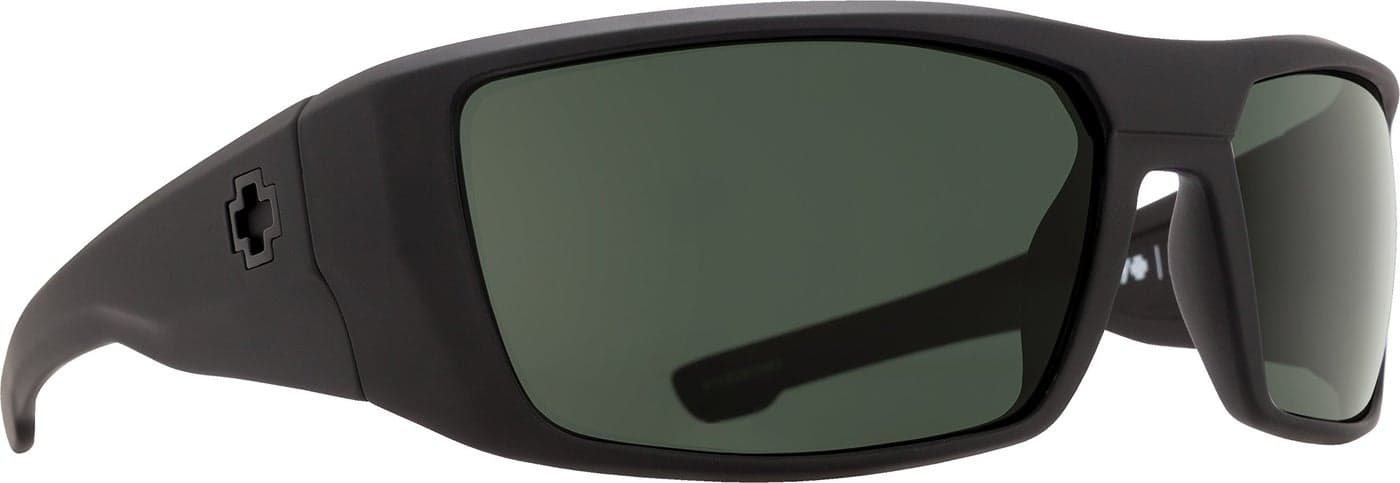 SPY Womens Dirk Sunglasses, Soft Matte Black/Happy Gray/Green Polar, 64 Mm US