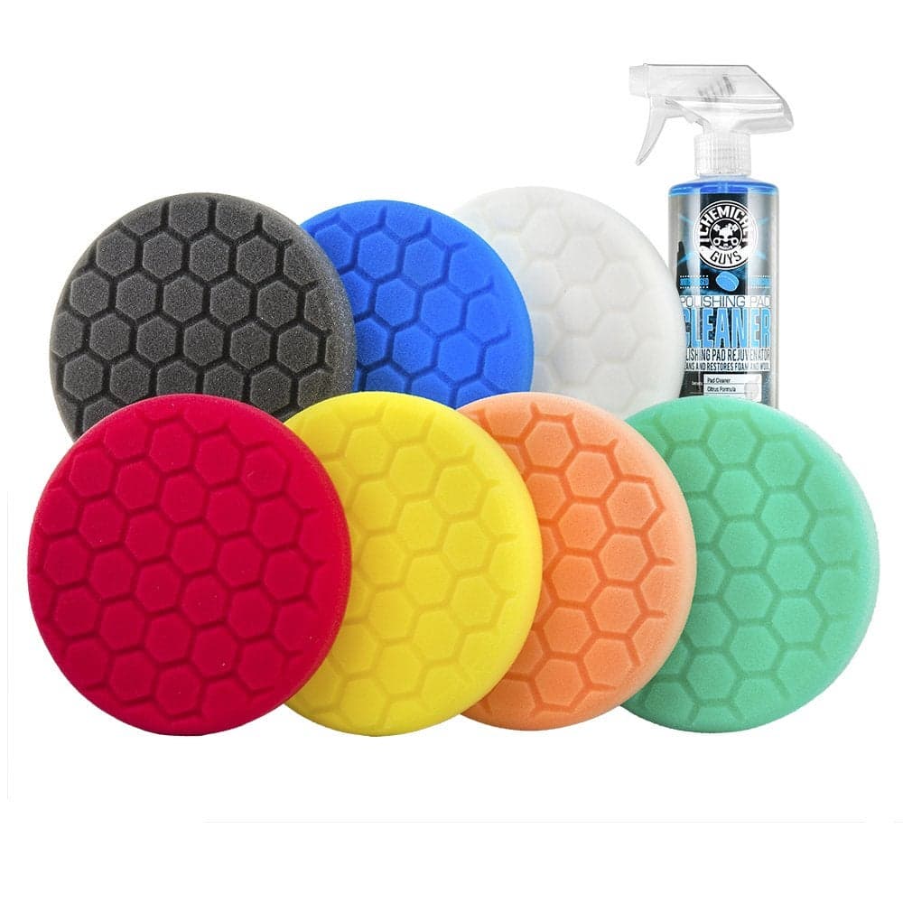 Chemical Guys BUF_HEXKITS_8 Hex-Logic Buffing Pad Kit, 6.5", 8 Items