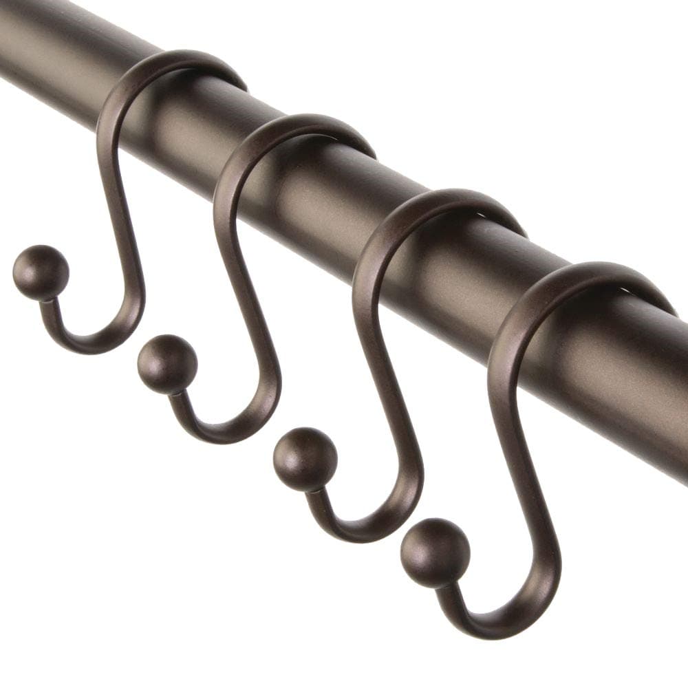 iDesign Metal Shower Curtain Hooks The Axis Collection Set of 12 Bronze