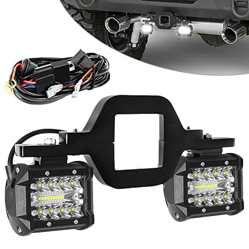 EBESTauto 4 Inch Hitch LED Work Lights with 2.5 Inch Tow Hitch Mount Bracket and Wiring Harness Led Off-Road Driving Light bar for Truck Trailer SUV Pickup Car RAM