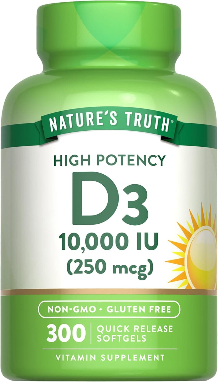 Vitamin D3 Softgels 10,000 IU for Adults - 300 Count